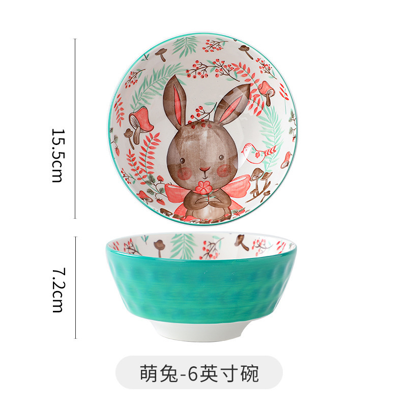 6-inch animal bowl-cute rabbit