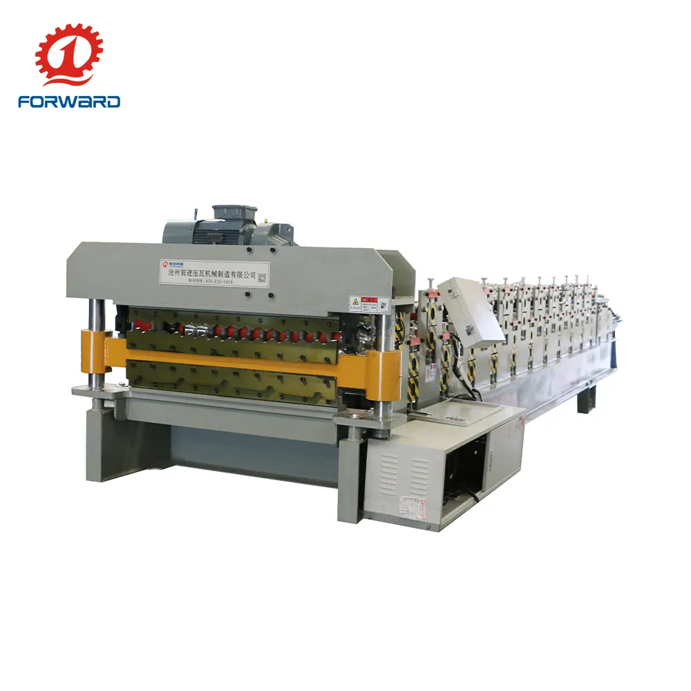 China made double layer galvanised metal roof tiles roll forming machine