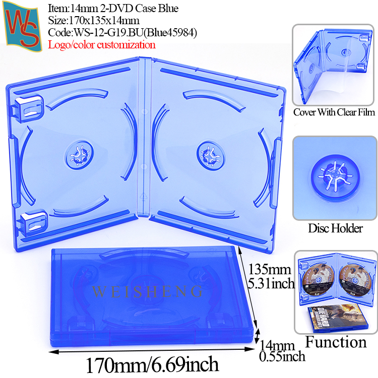14mm 2-DVD Case G19 Double - Blue