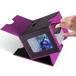 Komutanı ekran ile MTG için kart güverte kutusu 2 manyetik kart sahipleri ile 100 çift kollu kartları güverte durumda uyar - Product Image 1