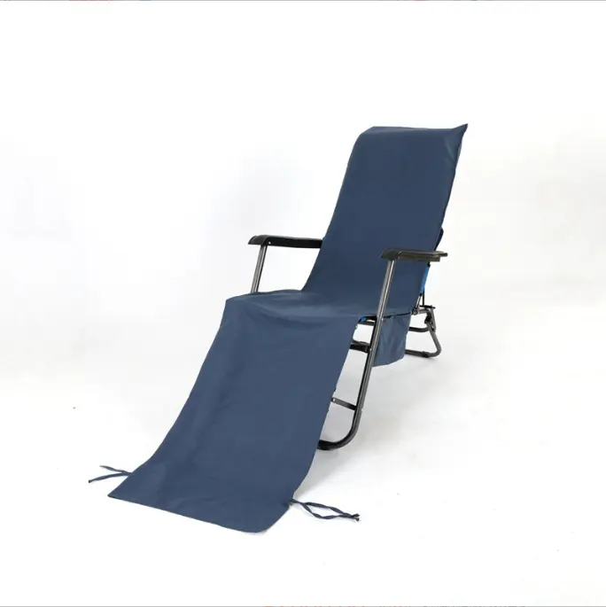 Housse de chaise de salon YIER en microfibre bon marché avec corde fixe motif personnalisable housse de chaise de plage portable étanche