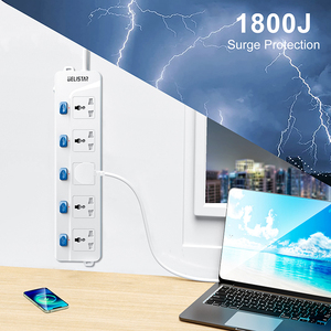 OEMユニバーサル標準ソケット5ウェイ電源タップ個別スイッチ13a2200w延長ソケット