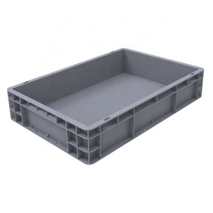 Caja de palés reutilizable bloqueable de HDPE de alta resistencia, cajas plegables apilables de plástico plano sólido de gran tamaño para almacenamiento multiusos - Product Image 1