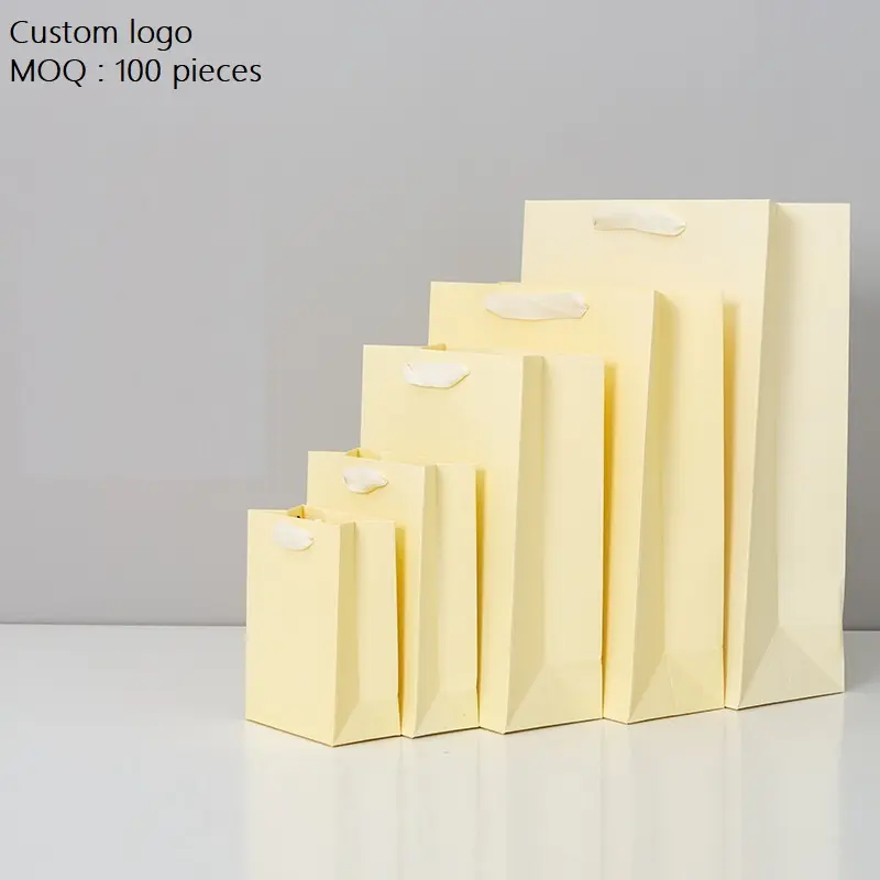 wholesale custom print logo white kraft paper bag luxury paper shopping bags with handle