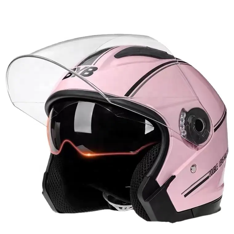 Casco de Moto Trắng xe máy Mũ bảo hiểm với hiệu quả thông gió và ống kính đôi cho người lớn tay đua