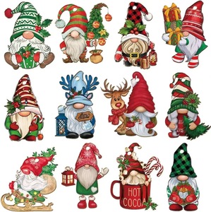 12pcs 24pcs36pcsクリスマスツリーの装飾品ぶら下げ老人ドワーフフェイスレスドール木製クリスマスツリーペンダント