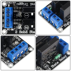 2PCS 5V 2チャンネル2Aソリッドステートリレーモジュール高レベルトリガーミニ耐久デザインヒューズ付きDIYプロジェクト - Product Image 5