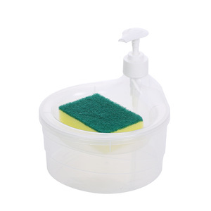 バスルームソープディスペンサーキッチンシンク用プラスチック皿液体ソープディスペンサースポンジホルダー - Product Image 4
