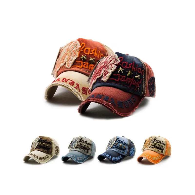 Gorras de béisbol de uñas de sauce con logotipo de letra personalizada informal de alta calidad de 5 paneles de tela vintage al aire libre sombreros deportivos para el sol para hombres y mujeres