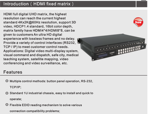 RS232 4K <span class=keywords><strong>HDMI</strong></span> <span class=keywords><strong>Matrix</strong></span> Switcher <span class=keywords><strong>HDMI</strong></span> COM HDCP com melhor preço <span class=keywords><strong>HDMI</strong></span> entrada <span class=keywords><strong>4</strong></span> <span class=keywords><strong>4</strong></span> saída switcher