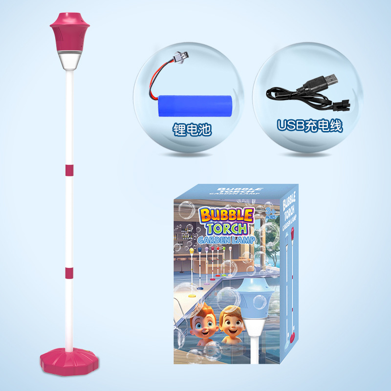 Máquina de burbujas con forma de farola roja - Batería de litio recargable.