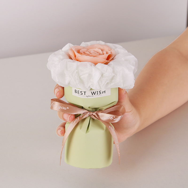 Small champagne gold rose bouquet