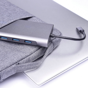 תחנת רכזת מתאם מסוג USB מסוג C 10 ב-1 עם 3 יציאות USB 3.0 HDMI <span class=keywords><strong>VGA</strong></span> גיגה-ביט SD קורא כרטיסי TF וטעינת PD