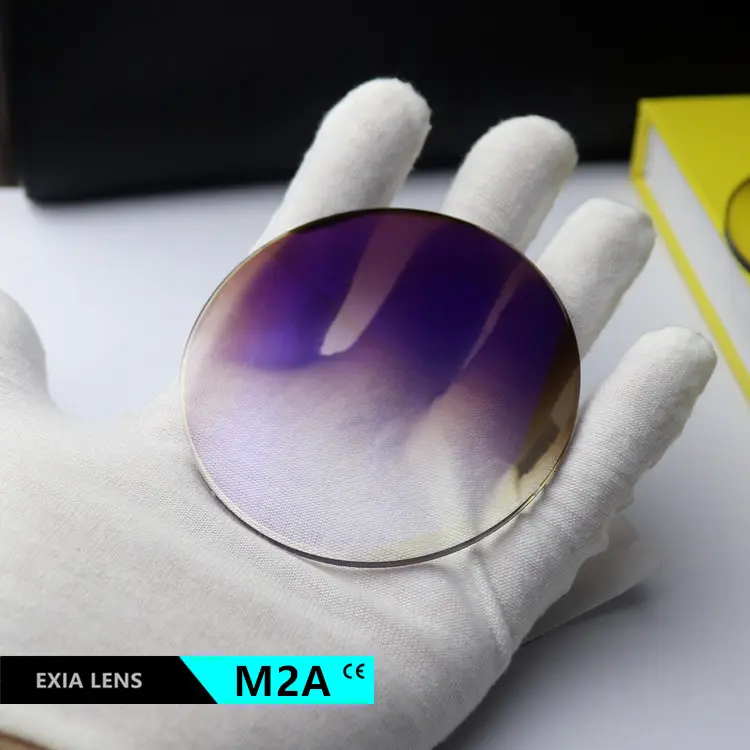 Exia M2a Zonnebril Lens MR-8 1.61 Index Gradiënt Bruine Kleur Anti-Impact Shmc Blauw Gecoat Uv400 Basiscurve 3 Kwaliteit A