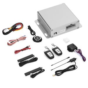 Sistema de arranque remoto con alarma antirrobo para coche de 12V, Kit de bloqueo central de entrada sin llave PKE con 2 mandos a distancia, botón de arranque/St - Product Image 1