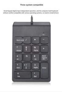 Mini Wired <strong>Keyboard</strong> <strong>Keypad</strong> 18 Keys <strong>Numeric</strong> for Laptop Desktop PC Pro Computer Numpad Digital <strong>Keyboard</strong>