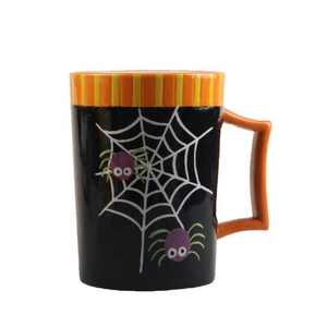 Chubby Pumpkin Shape Ceramic Coffee Mug Yellow and Orange Tea Mugs Two-Tone <strong>Grimace</strong> Drinking <strong>Cup</strong> With Handle - Product Image 3