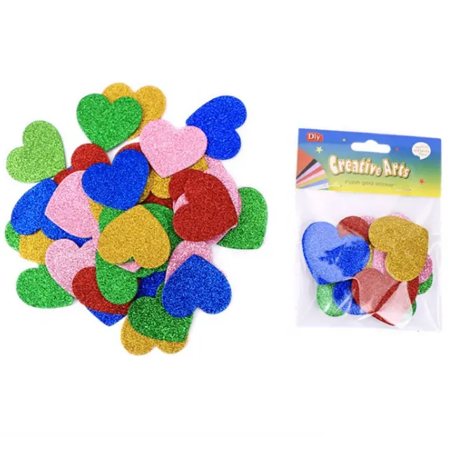 OEM Adesivo Stella e Cuore Glitter Puffy Sticker Per La Decorazione