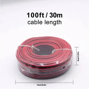 18AWG kırmızı siyah 50 50 FT/100 FT telli hoparlör tel kablo PVC ev sineması Surround ses radyo sistemleri için ROHS - Product Image 4