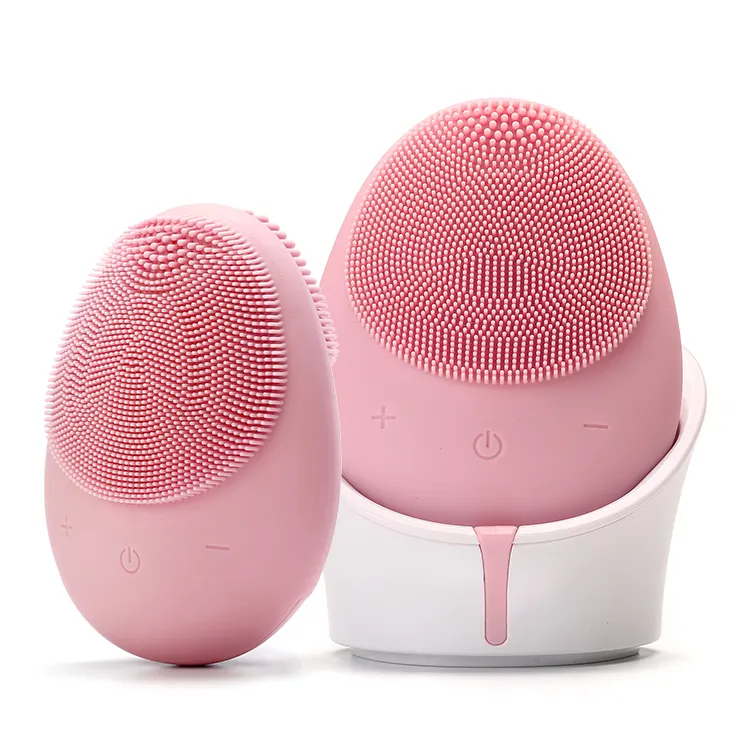 IPX6 étanche visage Exfoli nettoyage sonique rose pores nettoyant lavage visage multi-fonction Silicone brosse nettoyante pour le visage