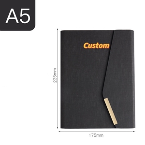 Lie Flat Grueso Color negro Crea tu propio diario Hojas sueltas Cubiertas de diario Impresión personalizada Carpeta de anillas Cuaderno de cuero A5 - Product Image 1