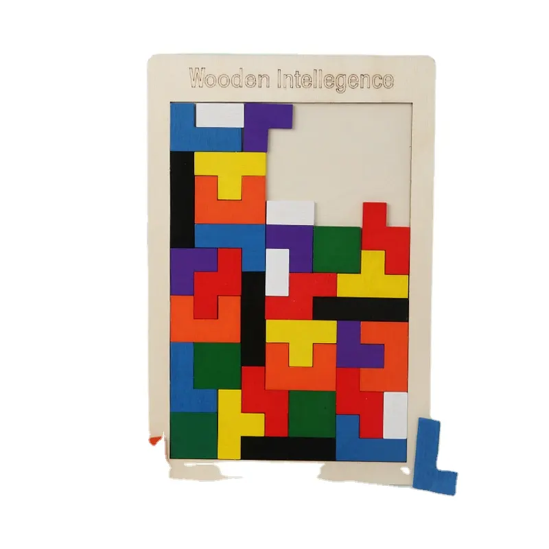 2023 nouveau jeu de Puzzle 3d blocs en bois jouet début jeu éducatif blocs de bois coloré Puzzle en bois pour tout-petit