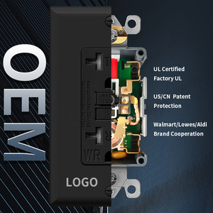 Premium 20A Wand-GFCI-Buchse mit LED-Anzeige UL-gelistete schwarze Steckdose für Küchen-und Badezimmer installationen TR & WR GFCI