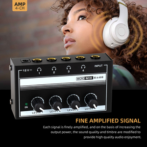 เครื่องขยายเสียงหูฟังเพลงระบบไฮไฟเครื่องขยายเสียงสเตอริโอสำหรับ HA400เครื่องขยายเสียงหูฟัง4ช่องสัญญาณระดับมืออาชีพ - Product Image 3