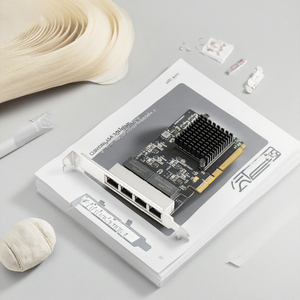 In vendita scheda adattatore di rete 4 porte Gigabit PCIe PCI Ethernet cablata esterna per Server con applicazione di rete LAN interna - Product Image 1