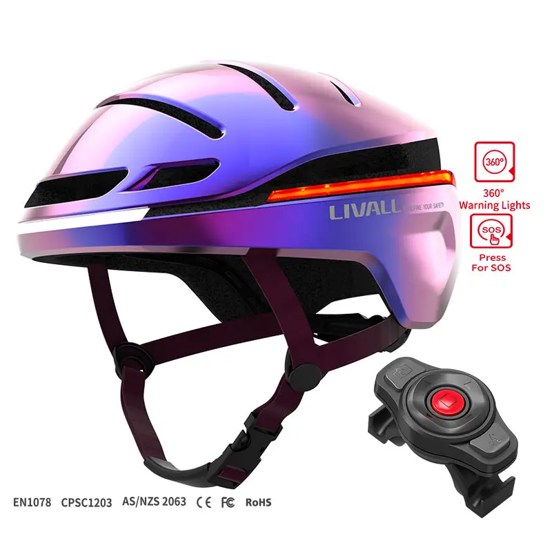 アウトドアライディングデュアルスポーツサイクリングヘルメットセーフティ360警告灯スマートバイクヘルメットBluetoothSOS自転車アメリカンヘルメット