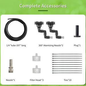 New Nhựa Bò Sát Atomizing Phun Vòi Phun 360 Độ Có Thể Điều Chỉnh Bể Aquarium 1/4 "Ống Phụ Kiện - Product Image 2