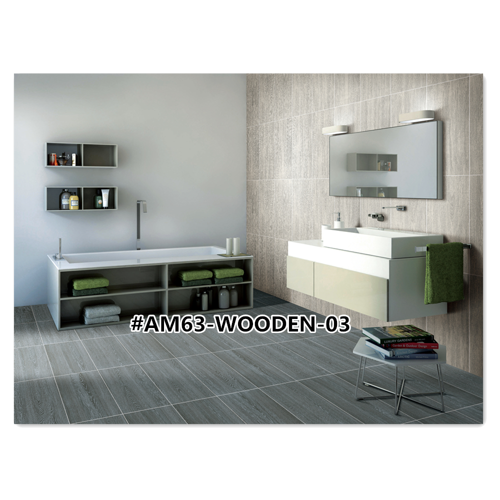 China Matte surface 3D inkjet printed wooden tile Interior glazed ceramic floor tile 300x600mm/12"x24"