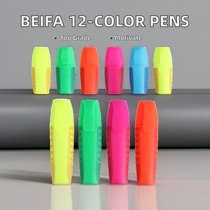 BEIFA 6 Set pennarello a punta a scalpello rapido a colori con prestazioni a 6 colori Set penne evidenziatrici disponibili in stile pastello - Product Image 3