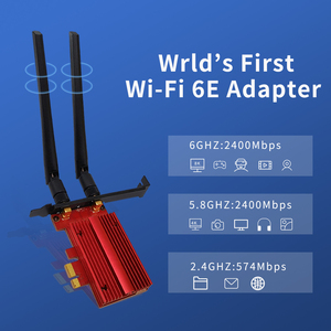 Wifi senza fili 6E scheda di rete con alta velocità 2.4GHz/5.8GHz/6GHz frequenza BT5.2 pci-e porta Intel AX210 chipset per computer - Product Image 6