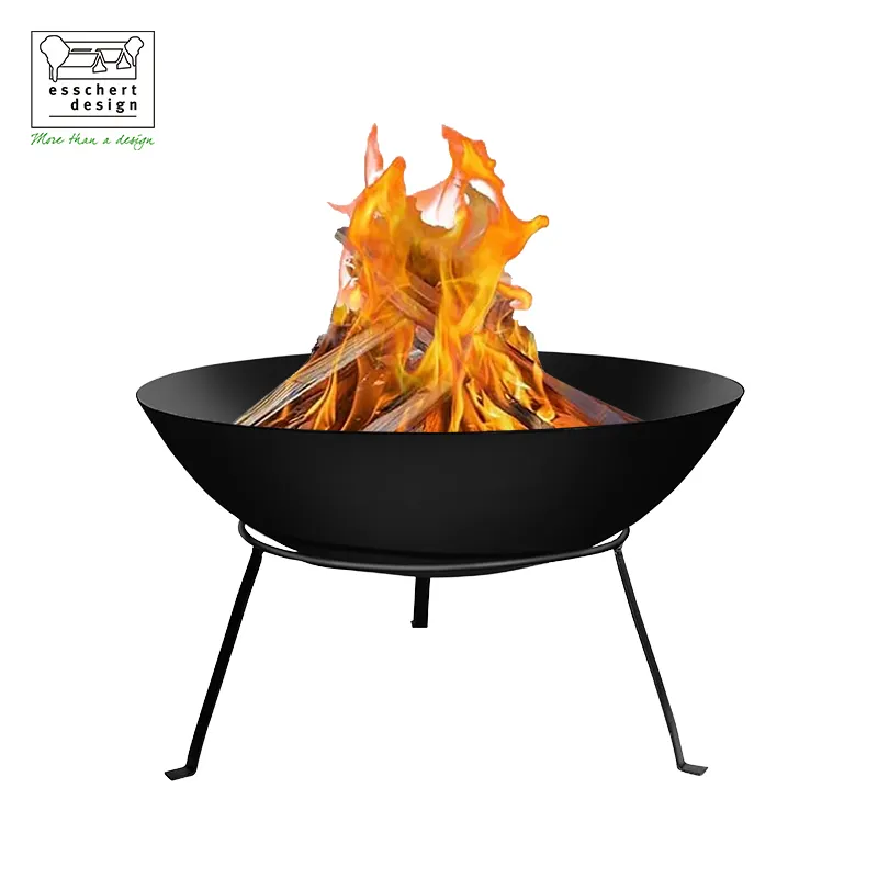 Esschert डिजाइन FF114 बगीचे की आपूर्ति लकड़ी जलती BBQ बारबेक्यू ग्रिल आउटडोर ब्रैसेरो स्टील आग गड्ढे कटोरा