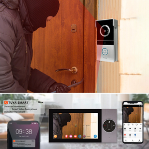Timbre de pantalla Ahd de 7 pulgadas, sistemas de intercomunicación de puerta con cable de 4 cables con cámara, intercomunicador de vídeo Tuya, Panel de vídeo de llamada de puerta impermeable - Product Image 3
