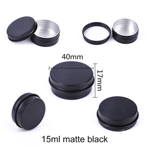 カスタムロゴ15ml 42*18マットブラックミニアルミ瓶15g 0.5ozティンケアパッケージ高級パッケージティンボックス