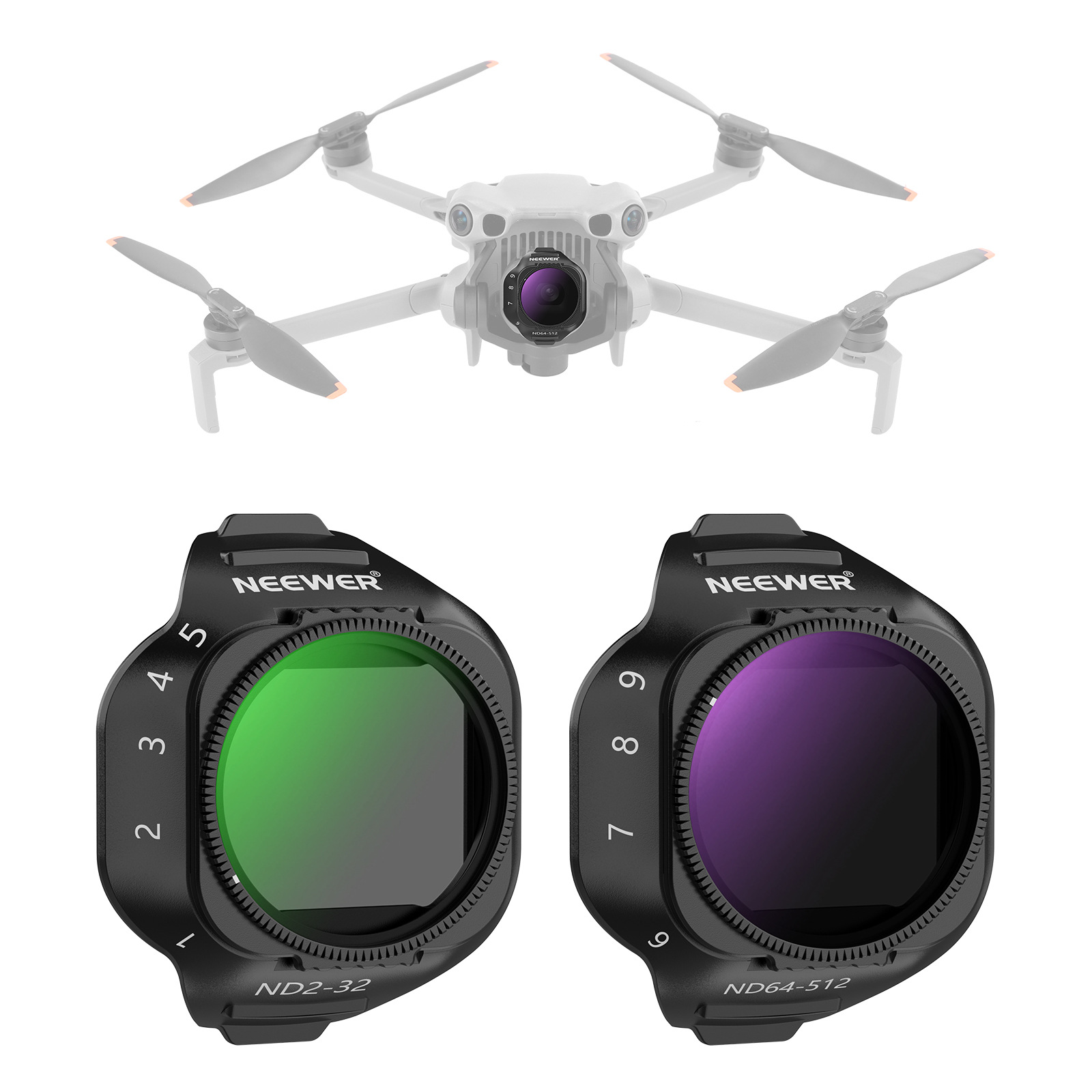 Niuer DJI Mini 5 Pro 2-piece set-ND2-32-64-512-plastic