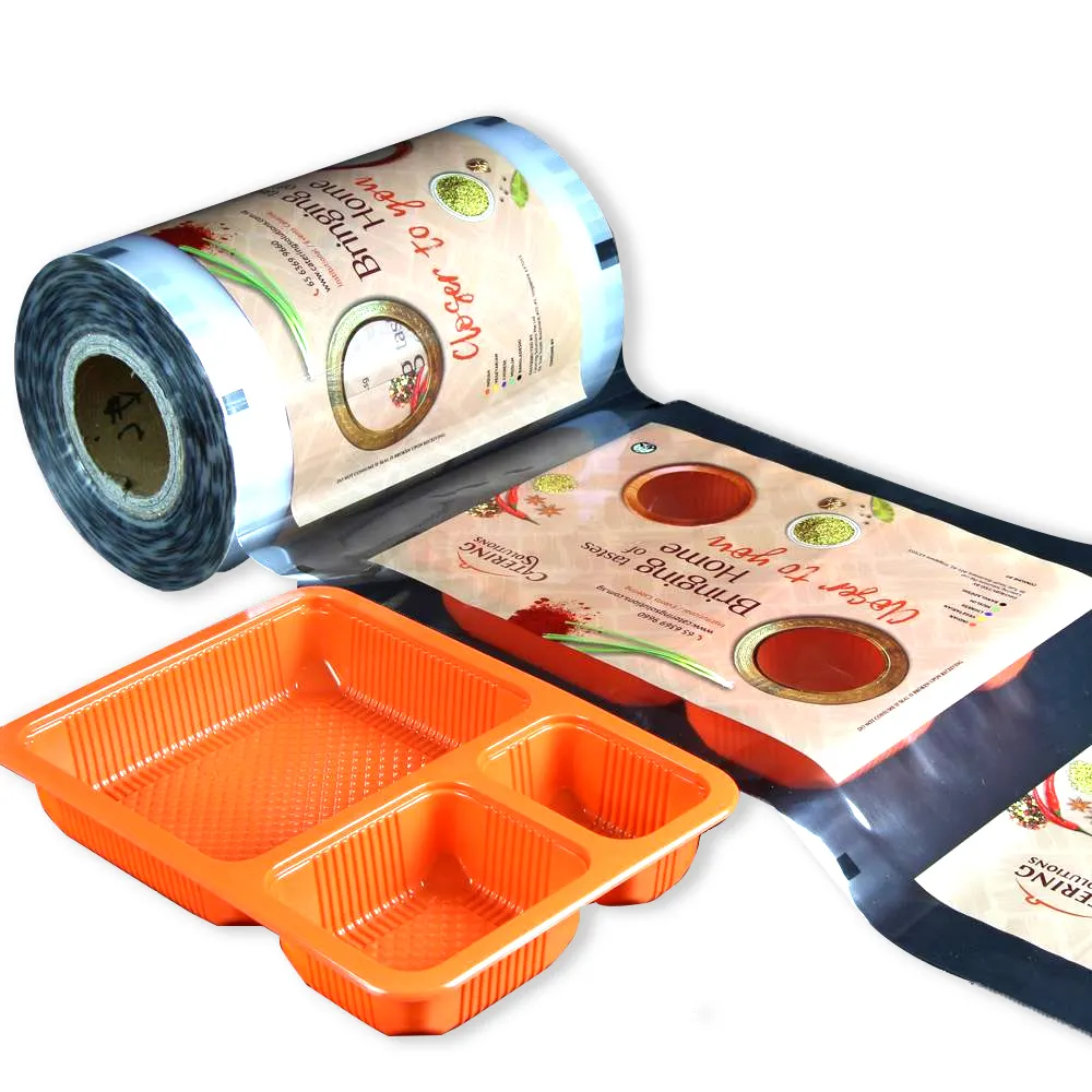 Rollo de película de sellado de bandeja de tapa de taza precortada PET de papel de aluminio personalizado para Cápsula de café jugo yogur salsa tapa de comida