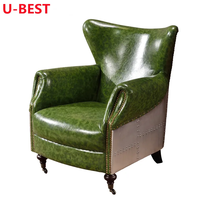 U-best-sofá Industrial de cuero Para El Hogar, mueble de Aviador Vintage, Muebles Para sala de estar