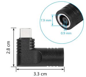 65W PD DC 7.9mm X 0.9mm Female (7.9mm X 5.5mm) <strong>Input</strong> to USB Type C Male Power Charging Adapter,Uilt-in with PD Automatic Identif