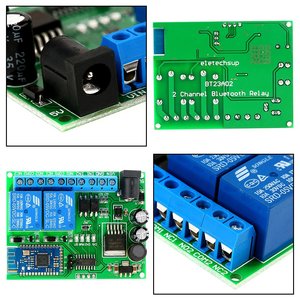Bluetooth röle modülü, 2 kanal röle Bluetooth modülü akıllı telefon Bluetooth uzaktan kumanda anahtarı