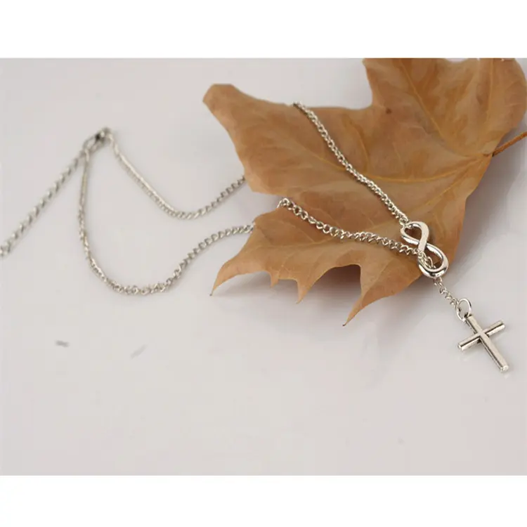 Simplicity  Fashionable Silver Personalised  Cross Necklaces For WomenPopular MF0004  