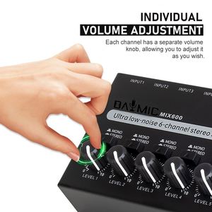 キーボードに適したモニタールーティング付きMIX600ProプロフェッショナルMutilミキサー小型ステージ電子ドラムサブミキサー - Product Image 4