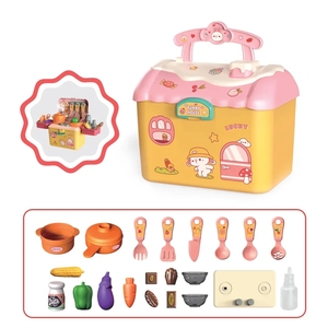 Children's Educational Mini Kitchen <strong>Toy</strong> Set Play House with Simulation Utensils &amp; Automatic Water <strong>Small</strong> House Storage Box 2 in 1 - Product Image 4