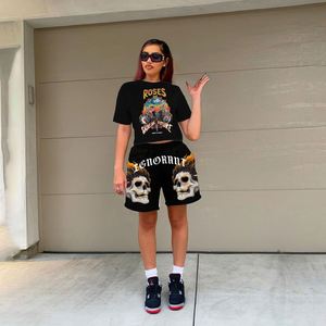 Y2k Printing Xs-Xl Two Shorts Set Casual Clothing Letter <strong>2</strong> Piece Sets Summer Going Out Clothes - Product Image 5