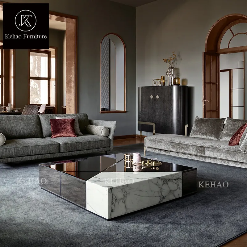 Schöne Wohnkultur Zeitgenössischer Boden Wohnzimmer Center Weißer Granit Marmor Tee Couch tisch