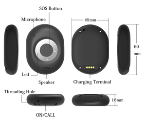El Sr. Vía inalámbrica inteligente busca botón colgante con gps sistema intercomunicador 2 Comunicación de dos vías para las personas de edad avanzada de emergencia - Product Image 2