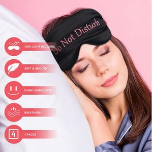 ソフト模倣シルク睡眠シェードカバー目隠し付き弾性ストラップトラベル昼寝ブラックアウト刺繍ロゴ睡眠用アイマスク - Product Image 4