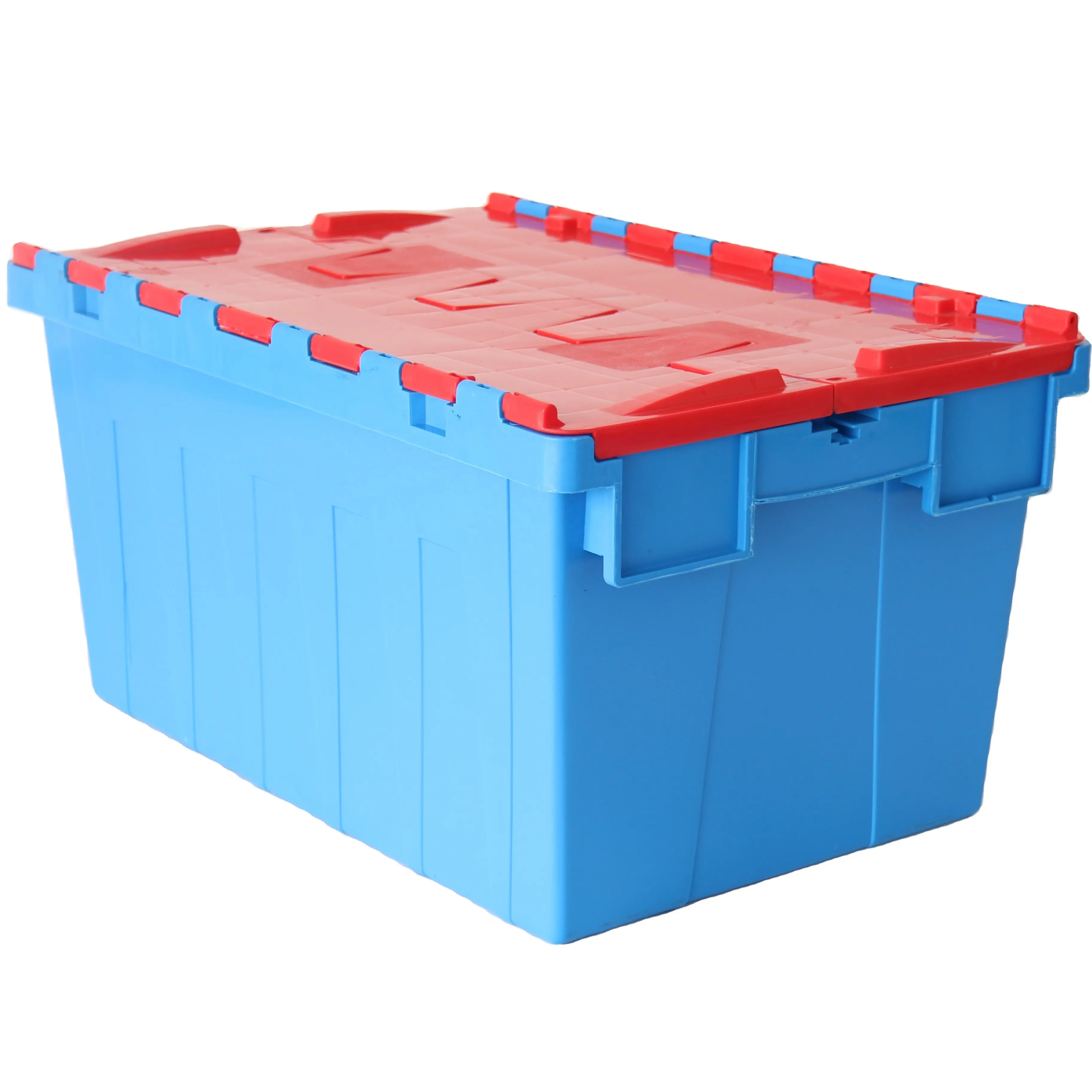 Сверхмощные пластиковые подвижные ящики, Штабелируемый ящик для хранения с крышкой